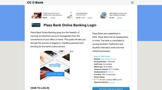 Plaza Bank Online Banking Login - CC Bank