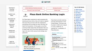 Plaza Bank Online Banking Login - Login Bank