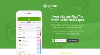Pay Plaza Tire Service Credit Card with Prism • Prism - Prism Bills