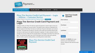 Plaza Tire Service Credit Card Payment - Login - Address - Customer ...