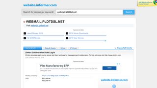 webmail.pldtdsl.net at WI. Zimbra Collaboration Suite Log In