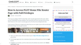 How to Access PLDT Home Fibr Router Page with Full Privileges