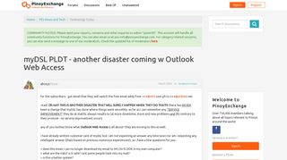 myDSL PLDT - another disaster coming w Outlook Web Access ...