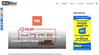 PLDT Home DSL default password | Change WiFi Password
