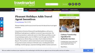 Pleasant Holidays Adds Travel Agent Incentives - Travel Market Report