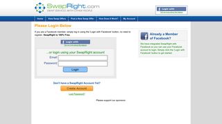 Please Login Below | SwapRight.com