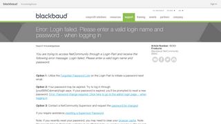 Error: Login failed. Please enter a valid login name and password ...