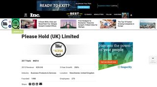 Please Hold (UK) Limited - Manchester, United Kingdom - Inc.com