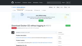 Download Docker CE without logging in · Issue #6910 · docker/docker ...