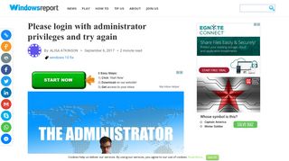 Please Login with Administrator Privileges and Try Again Error Fix
