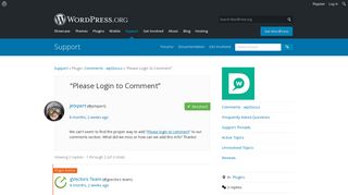 “Please Login to Comment” | WordPress.org
