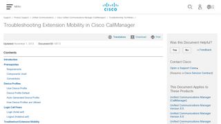 Troubleshooting Extension Mobility in Cisco CallManager - Cisco