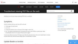 Troubleshoot viewing PDF files on the web - Adobe Help Center