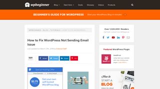 How to Fix WordPress Not Sending Email Issue - WPBeginner
