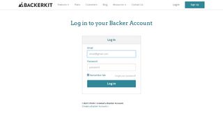 Log in to your Backer Account - BackerKit