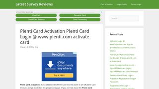 Plenti Card Activation Plenti Card Login @ www.plenti.com activate card
