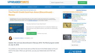 The Plenti® Credit Card from Amex - 2017 Review [Card Discontinued]