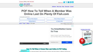 - How To Tell When Someone Was Last Online POF.com Dating ...