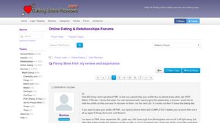 Plenty More Fish my review and experiance - Dating Sites Reviews