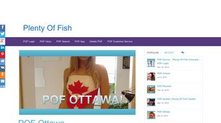 POF Ottawa - Plenty Of Fish Ottawa - POF Login
