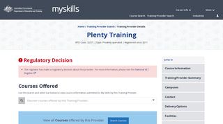 Plenty Training - 32371 - MySkills