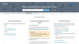 Try Plesk Now - Plesk Documentation