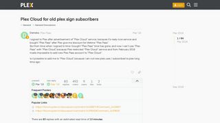 Plex Cloud for old plex sign subscribers - General Discussions ...