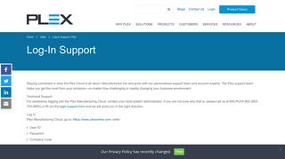 Log-In Support | Plex - Plex Systems