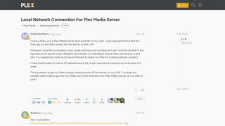 Local Network Connection For Plex Media Server - Streaming Devices ...