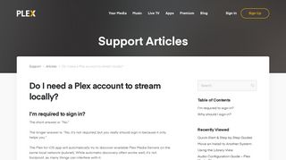 Do I need a Plex account to stream locally? | Plex Support
