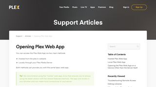 Opening Plex Web App | Plex Support