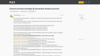 Cannot connect remotely & connection timed out errors - NAS ...