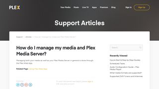 How do I manage my media and Plex Media Server? | Plex Support
