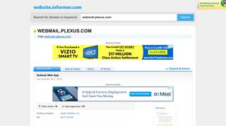 webmail.plexus.com at WI. Outlook Web App - Website Informer