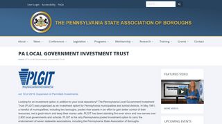 PA Local Government Investment Trust - PA State Association of ...