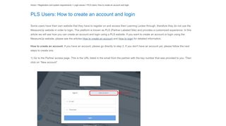 PLS Users: How to create an account and login