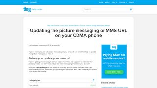 Updating the Picture Messaging or MMS URL on Your CDMA Device ...