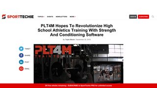 PLT4M Hopes To Revolutionize High School Athletics Training With ...