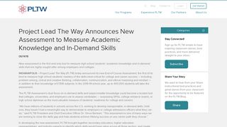 Project Lead The Way Announces New Assessment to ... - PLTW
