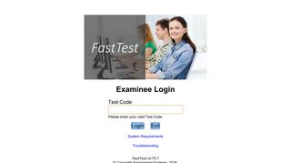 Examinee Login - Login to FastTest - Assessment Systems