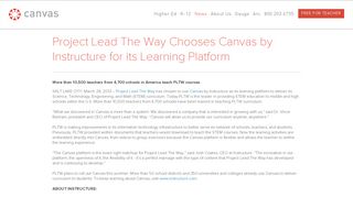 Project Lead The Way Chooses Canvas by Instructure ... - Canvas LMS