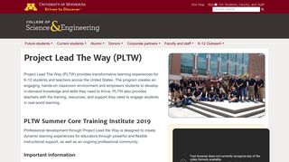 Project Lead The Way (PLTW) | College of Science and Engineering