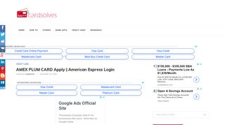 AMEX PLUM CARD Apply | American Express Login - Cardsolves.com