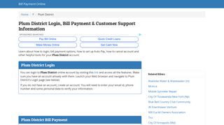 Plum District Login, Bill Payment & Customer Support Information