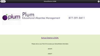Plum - School/District LOGIN