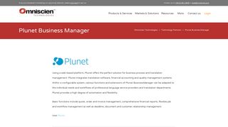 Plunet Business Manager - Omniscien Technologies