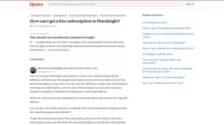 How to get a free subscription to Pluralsight - Quora