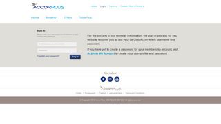 Accor Plus - Member Login