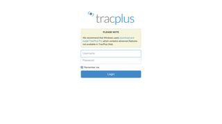 TracPlus Web: Login