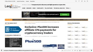 Exclusive: Plus500 increases affiliate CPA payments for ... - LeapRate